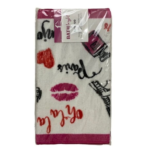 Paris Kiss Bathroom Rug Eiffel Tower Paris Rectangle 20 X 32 in White Multicolor - Picture 6 of 16